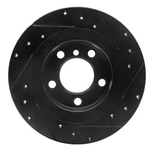Mini Cooper Paceman Brake Rotor (1) - Rear Left - R1 Concepts - Drilled & Slotted - Black - `13-`16